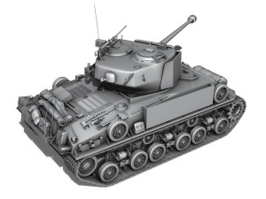 m4a3e8 hvss sherman - uparmored 3D Model