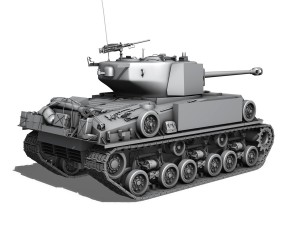 m4a3e8 hvss sherman - uparmored 3D Model