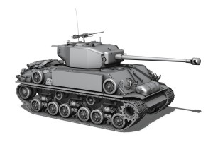 m4a3e8 hvss sherman - uparmored 3D Model