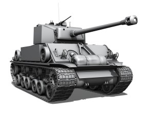 m4a3e8 hvss sherman - uparmored 3D Model