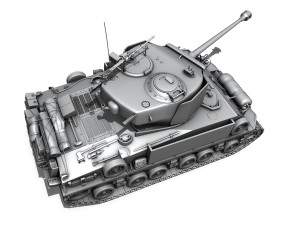m4a3e8 hvss sherman - uparmored 3D Model