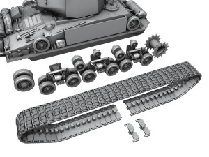 m4a3e8 hvss sherman - uparmored 3D Model