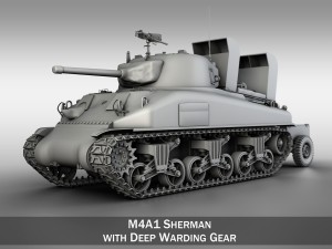m4a1 sherman with deep wading gear 3D Модель