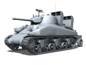 m4a1 sherman with deep wading gear 3D-Modell