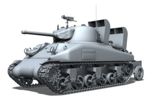 m4a1 sherman with deep wading gear 3D Model