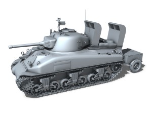 m4a1 sherman with deep wading gear 3D-Modell