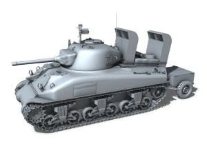 m4a1 sherman with deep wading gear 3D Model