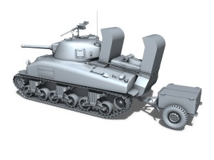 m4a1 sherman with deep wading gear 3D-Modell