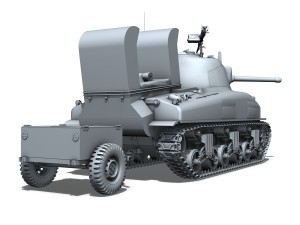 m4a1 sherman with deep wading gear 3D-Modell