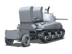 m4a1 sherman with deep wading gear 3D Model
