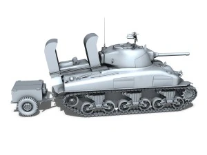 m4a1 sherman with deep wading gear 3D Model