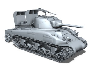 m4a1 sherman with deep wading gear 3D-Modell