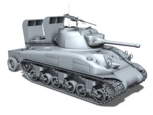 m4a1 sherman with deep wading gear 3D Model