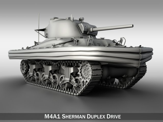 m4a1 sherman duplex drive 3D 模型 .c4d .max .obj .3ds .fbx .stl .blend 
