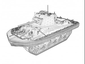 m4a1 sherman duplex drive 3D 模型