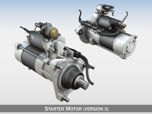 starter motor 04 3D Модель .c4d .max .obj .3ds .fbx .stl .blend 