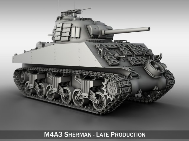 m4a3 sherman - pacific theatre 3D 모델 .c4d .max .obj .3ds .fbx .stl .blend 