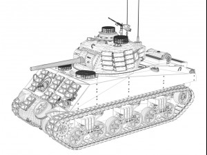 m4a3 sherman - pacific theatre 3D 모델