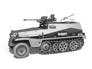 sd kfz 250 halftrack with antitank rifle Modèle 3D