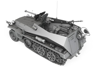 sd kfz 250 halftrack with antitank rifle Modèle 3D