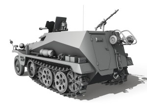sd kfz 250 halftrack with antitank rifle Modèle 3D