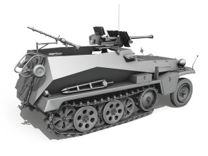 sd kfz 250 halftrack with antitank rifle Modèle 3D