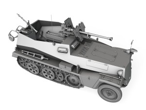 sd kfz 250 halftrack with antitank rifle Modèle 3D