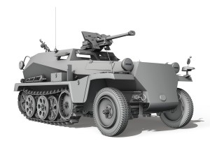 sd kfz 250 halftrack with antitank rifle Modèle 3D
