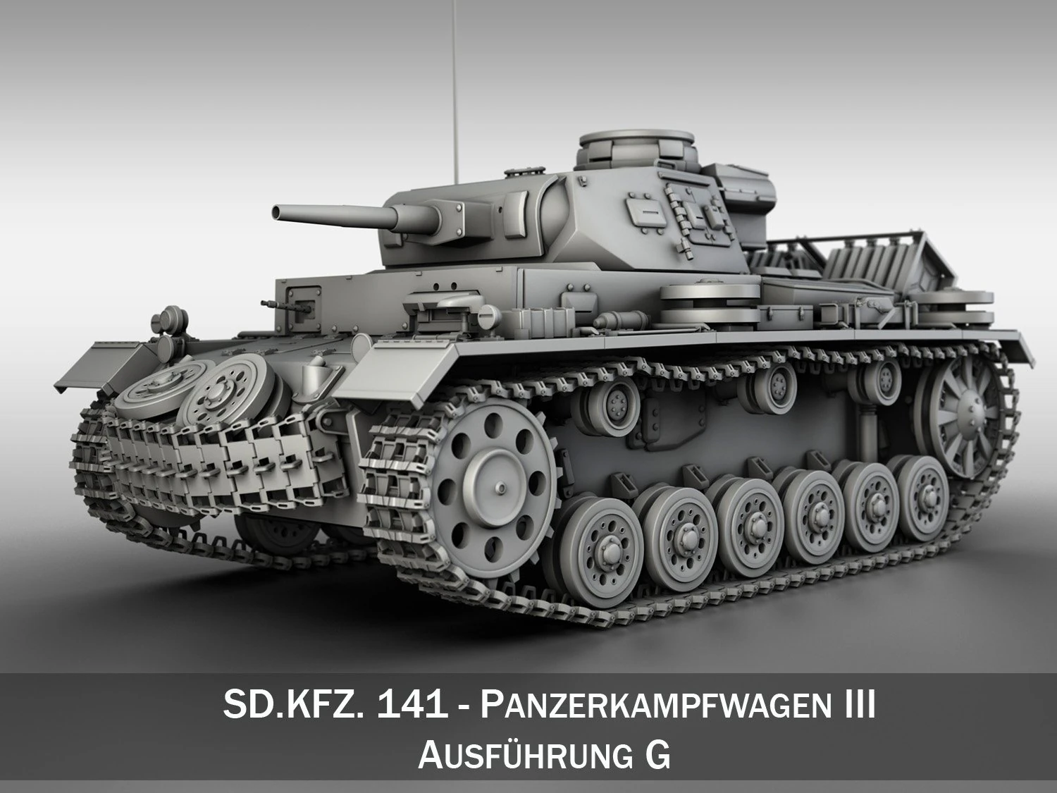 panzer iii pzkpfw iii ausfg 3D Model .c4d .max .obj .3ds .fbx .stl .blend