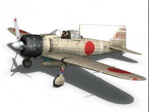 mitsubishi a6m2 zero carrier shokaku 3D Model