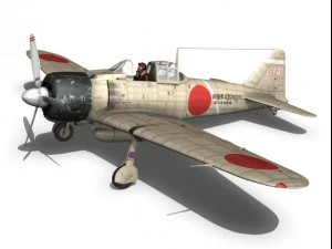 mitsubishi a6m2 zero tainan air group 3D Model