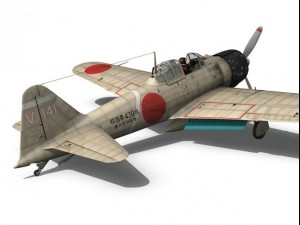 mitsubishi a6m2 zero tainan air group 3D 모델