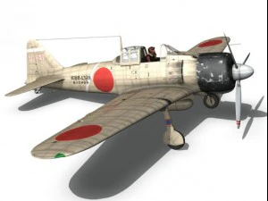 mitsubishi a6m2 zero tainan air group 3D Model
