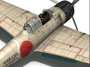 mitsubishi a6m2 zero tainan air group 3D Model