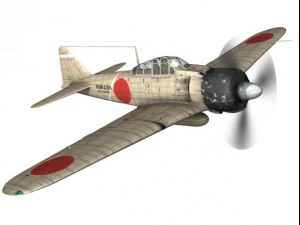 mitsubishi a6m2 zero tainan air group 3D Model