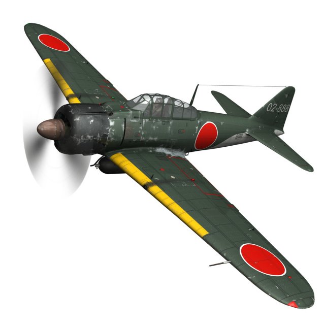 mitsubishi a6m2 sen baku kamikaze unit 3D Model .c4d .max .obj .3ds .fbx .stl .blend 