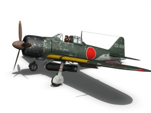 mitsubishi a6m2 sen baku kamikaze unit 3D Model
