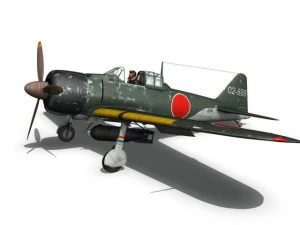mitsubishi a6m2 sen baku kamikaze unit 3D Model