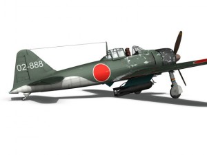 mitsubishi a6m2 sen baku kamikaze unit 3D Model