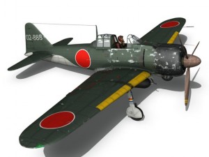 mitsubishi a6m2 sen baku kamikaze unit 3D Model