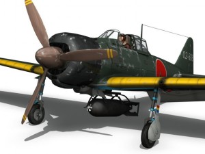 mitsubishi a6m2 sen baku kamikaze unit 3D Model