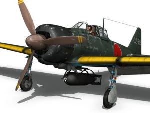 mitsubishi a6m2 sen baku kamikaze unit 3D Model