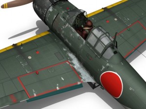 mitsubishi a6m2 sen baku kamikaze unit 3D Model