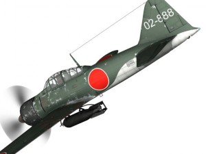 mitsubishi a6m2 sen baku kamikaze unit 3D Model