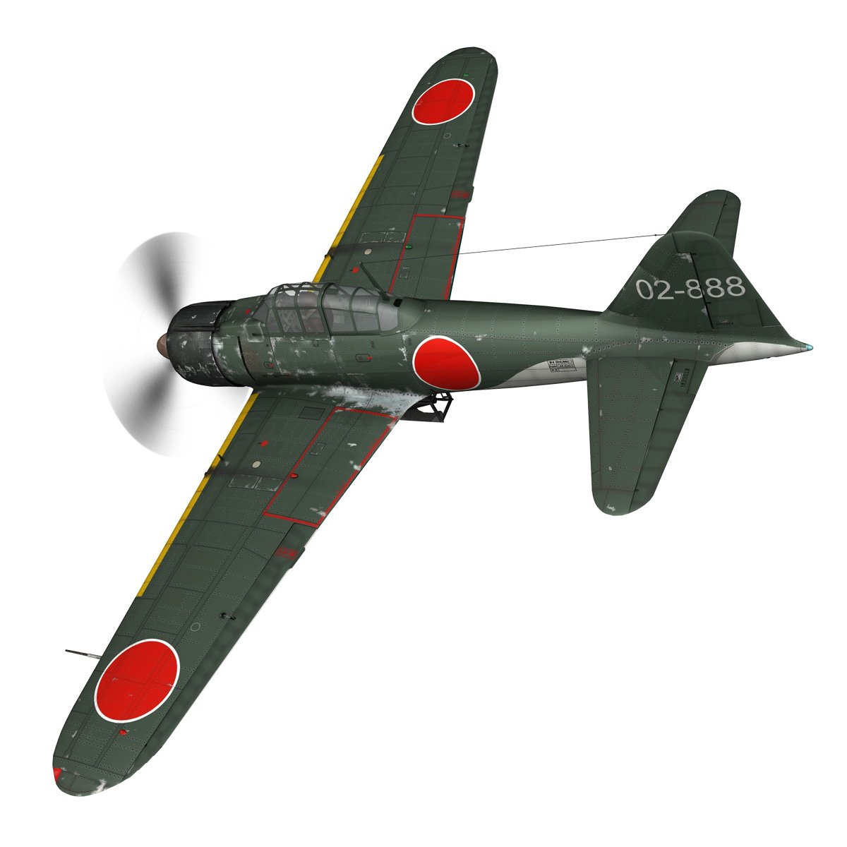 Mitsubishi A6m2 Sen Baku Kamikaze Unit 3d Model In Fighter 3dexport