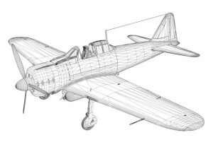 mitsubishi a6m2 sen baku kamikaze unit 3D Model
