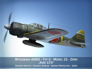 mitsubishi a6m2 zero konoike kokutai 3D-Modell