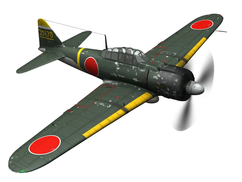 mitsubishi a6m2 zero konoike kokutai 3D Model .c4d .max .obj .3ds .fbx .stl .blend 