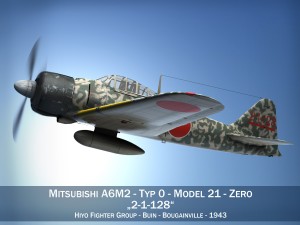 mitsubishi a6m2 zero hiyo fighter group 3D 模型