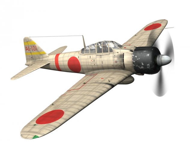 mitsubishi a6m2 zero carrier akagi 3Dモデル .c4d .max .obj .3ds .fbx .stl .blend 